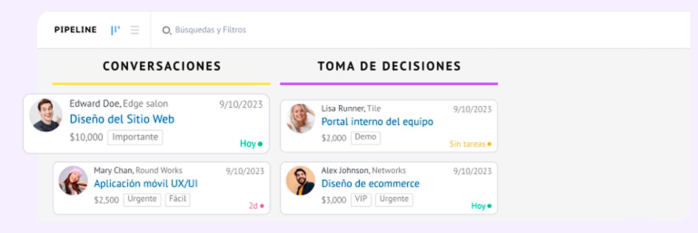 Mensajes integrados con Kommo CRM