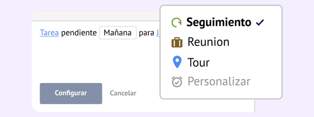 Tareas asignadas en Kommo CRM